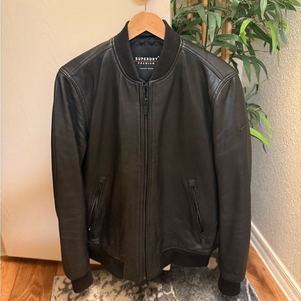 Superdry Leather Bomber Jacket